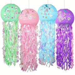Creative Jellyfish Lantern Colorful DIY Paper Lantern Birthday Party Decoration