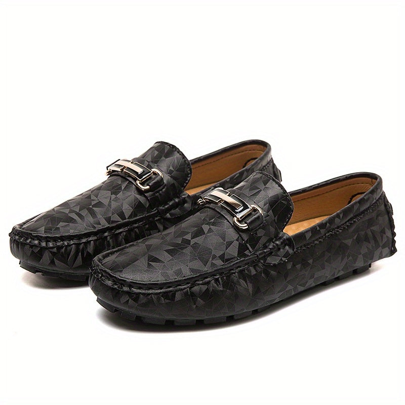 Men's Metallic Decor Moccasin Loafers Non-slip Slip-On Shoes