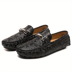 Men's Metallic Decor Moccasin Loafers Non-slip Slip-On Shoes