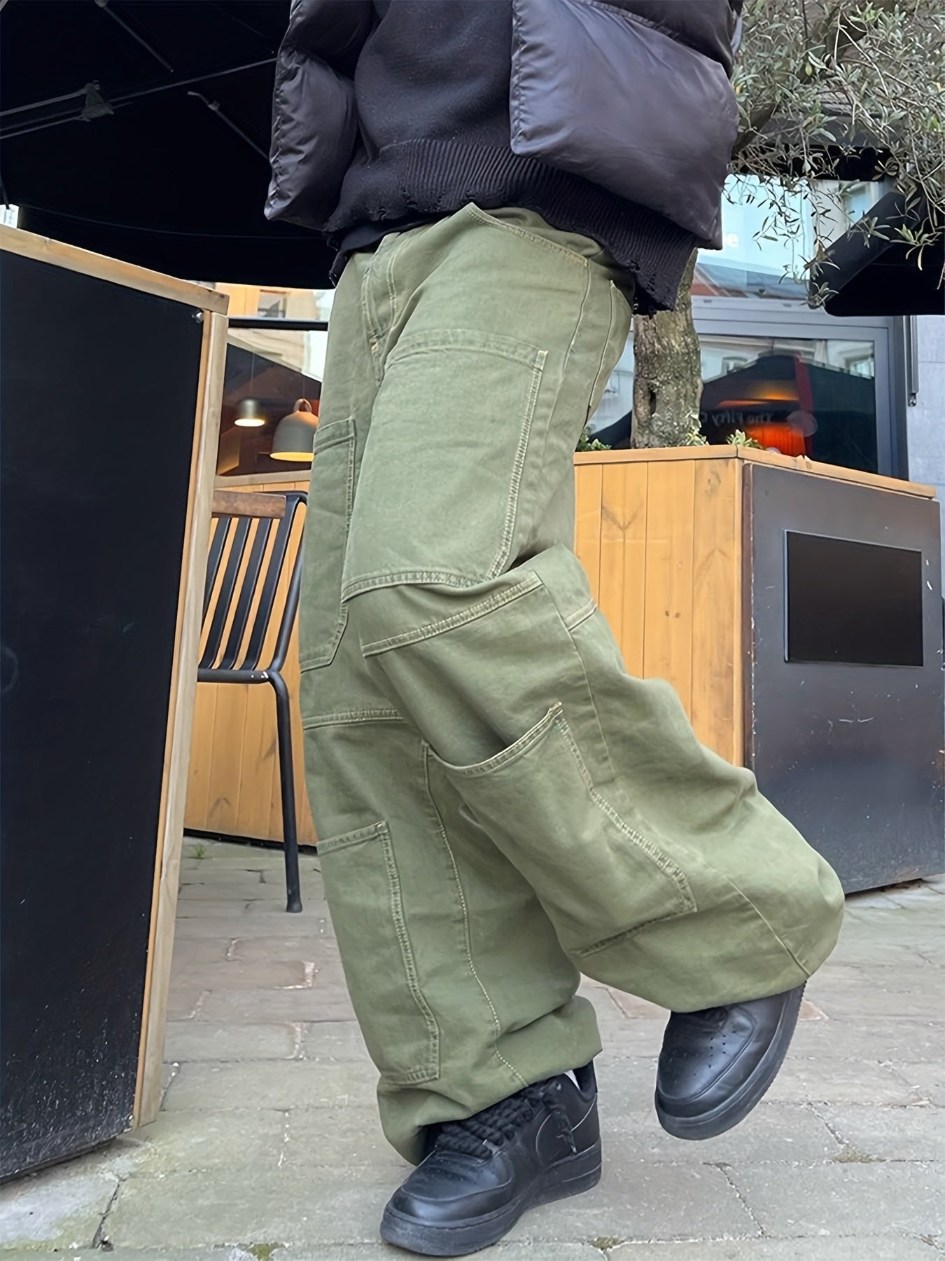 100% Cotton Men's Retro Denim Cargo Pants