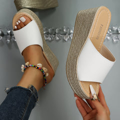 Women's Platform Wedge Slippers Open Toe Non-slip Slides