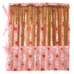 36pcs Bamboo Knitting Needles Set With Case Single Pointed Knitting Needles