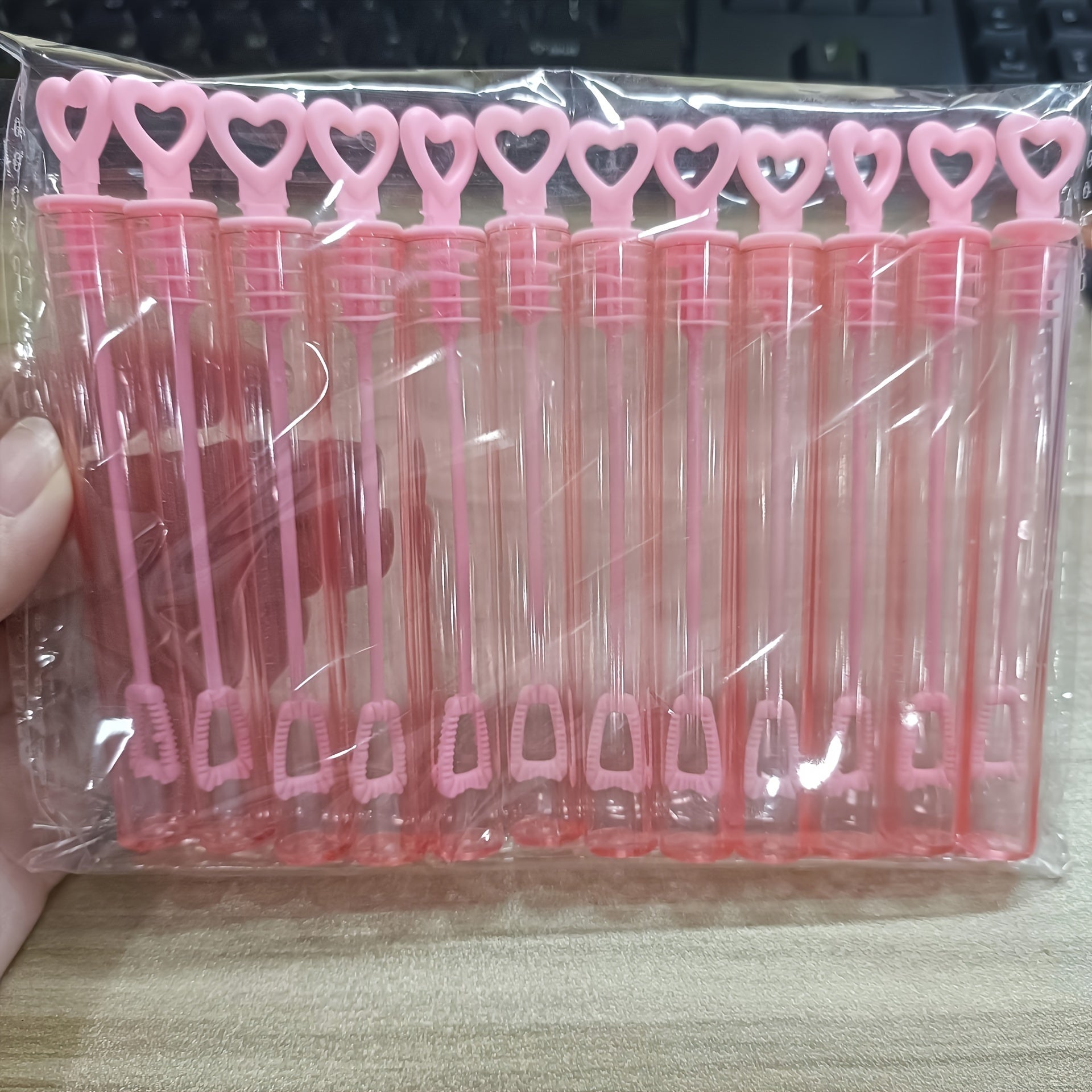 12pcs Love Heart Wand Tube Bubble Soap Bottle Wedding Birthday Party Decoration