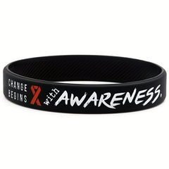 Firefighter Fireman Red Awareness Ribbon Silicone Bracelet