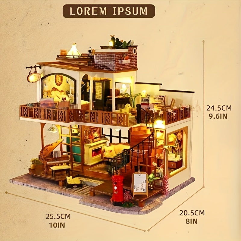 DIY Cabin Art House Toy Three-dimensional Bookends Christmas Gift