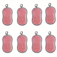 8pcs Dish Cloths Sponge Double Sided Cleaning Brush Scrubbing Magic Spon