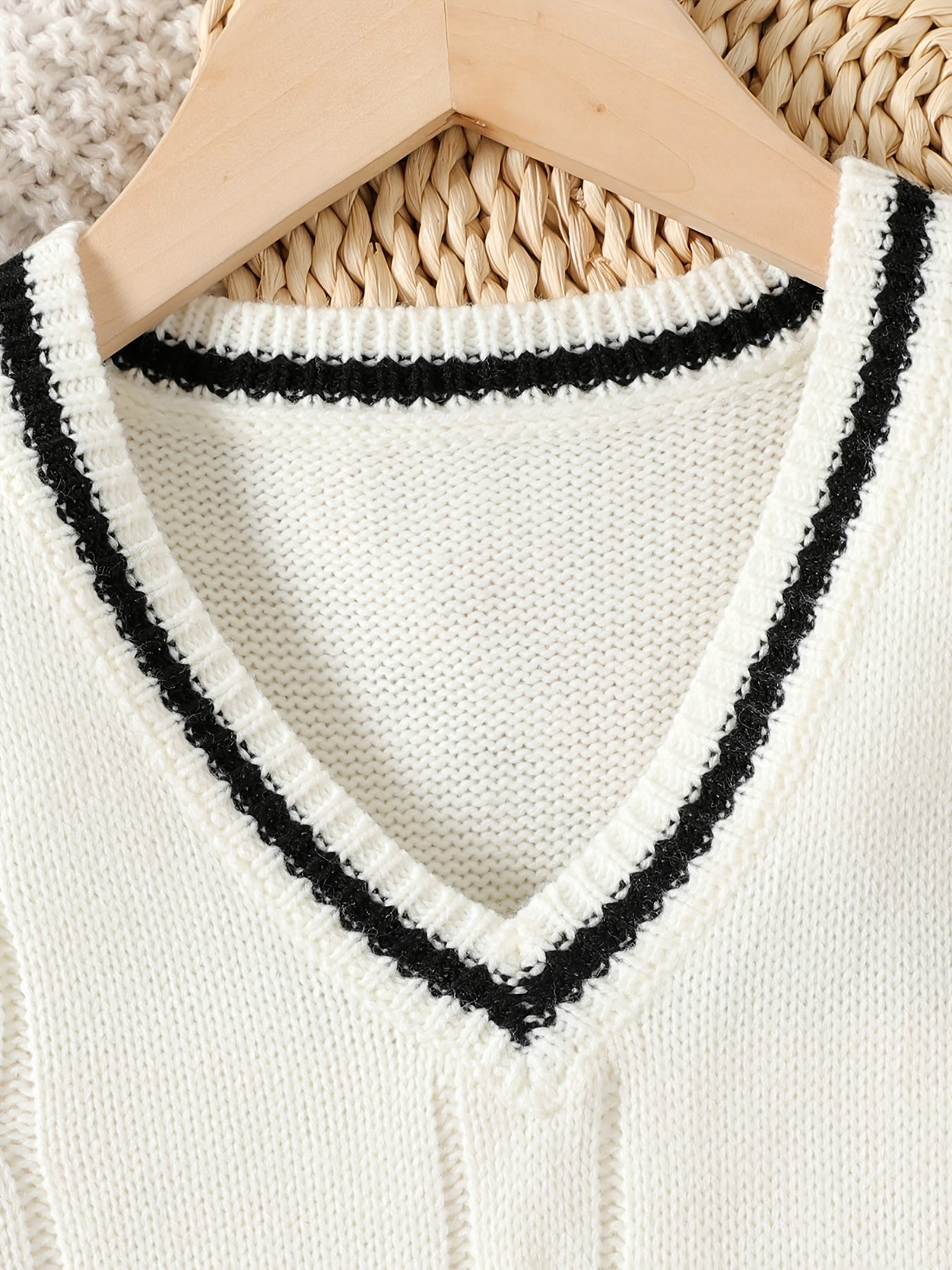 Kids Sleeveless V Neck Knitted Sweater Vest