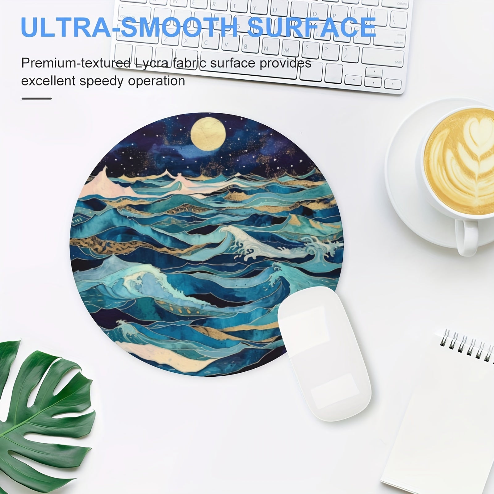 Moonlit Ocean Mouse Pad Non Slip Rubber Base Mousepad