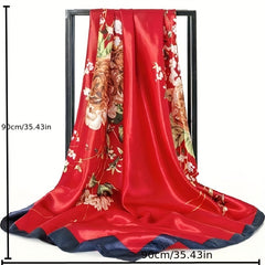 Leopard Chain Print Silk Square Scarf Bandana Casual Neckerchief