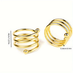 4pcs Golden Napkin Ring Round Napkin Holder For Wedding Dinner Table