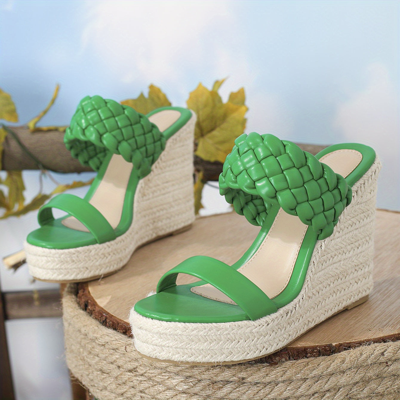 Women's Espadrille Wedge Sandals Platform Braided Strap Heels