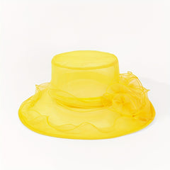 Wide Brim Organza Sun Hats Candy Mesh Breathable Bucket Hat Lightweight