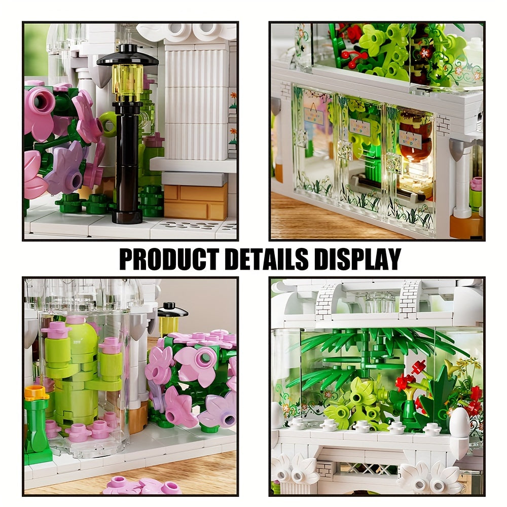 597pcs Flower Shop Building Set City Street Scene Toy