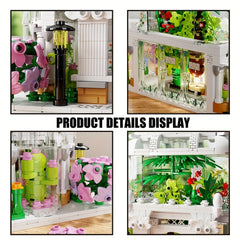 597pcs Flower Shop Building Set City Street Scene Toy