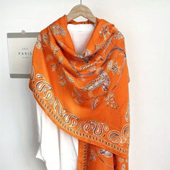 Paisley Print Scarf Warm Shawl Outdoor Windproof Head Wrap