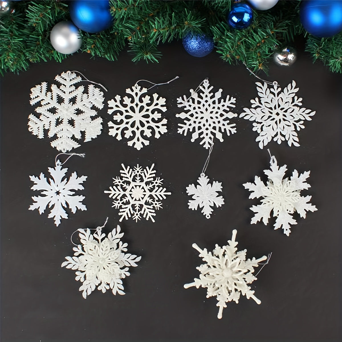 3 Christmas Snowflake Hanging Decorations for Tree & Venue