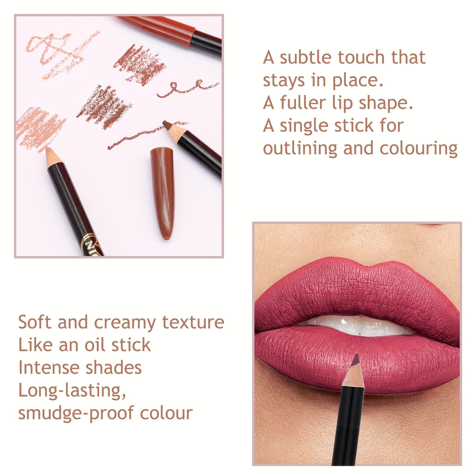 12pcs Lipstick Set Matte Dewy Finish Waterproof Lip Liner