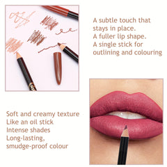 12pcs Lipstick Set Matte Dewy Finish Waterproof Lip Liner