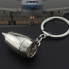 Metal Plane Engine Keychain Mini Jet Engine Model Keyring Gift