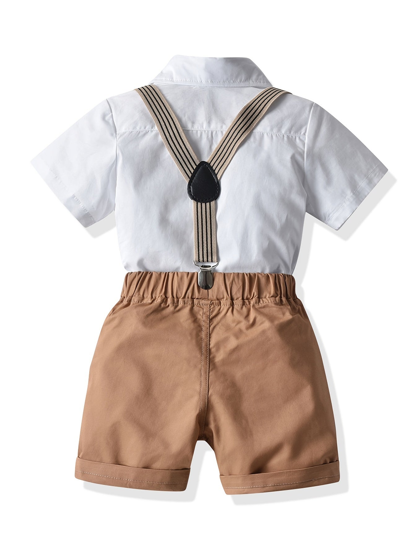 Boys Gentleman Outfit Button Bowtie Shirt & Shorts Set
