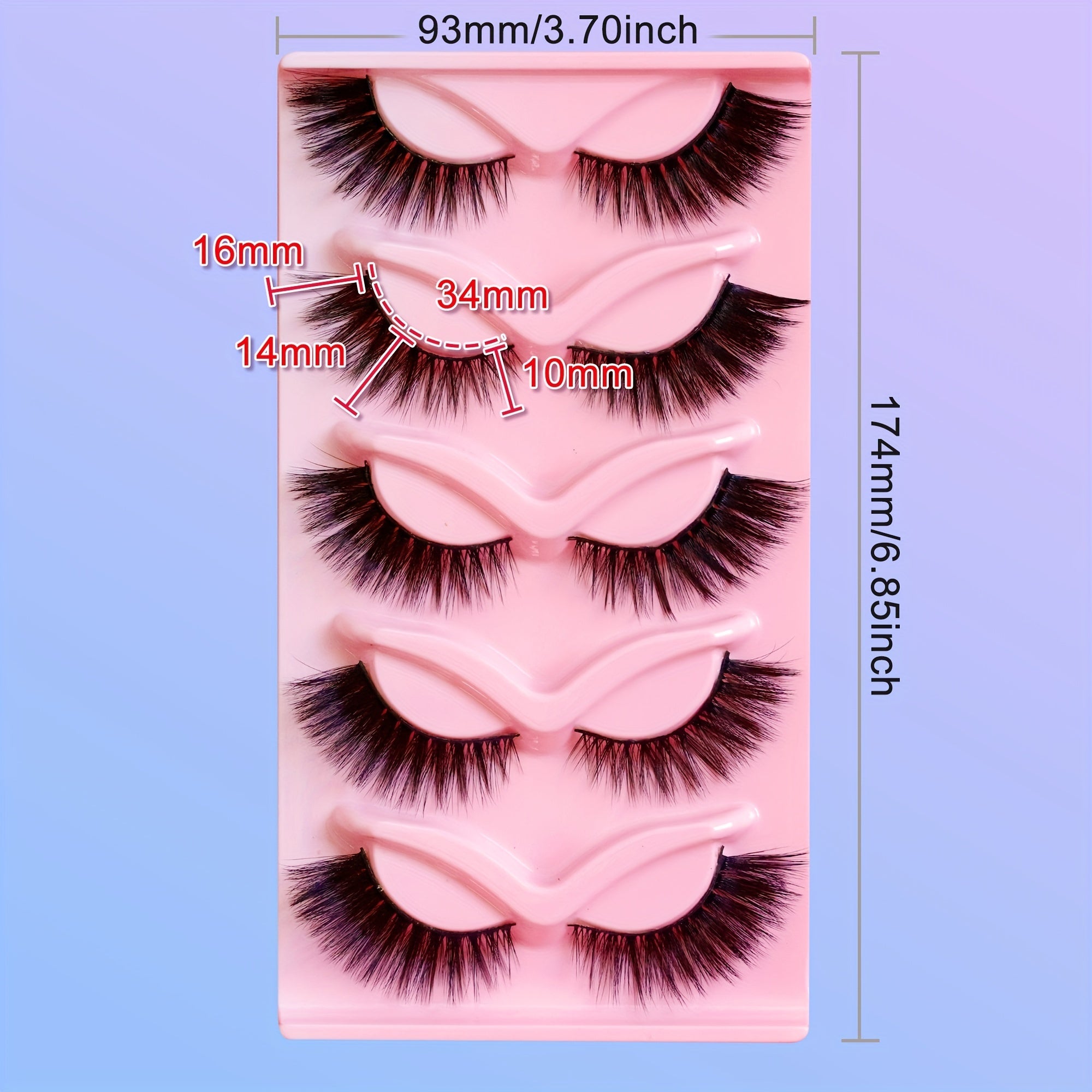 Soft Natural Cat Eye Lashes Long Full Strip w/Winged Ends