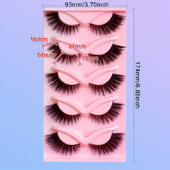 Soft Natural Cat Eye Lashes Long Full Strip w/Winged Ends