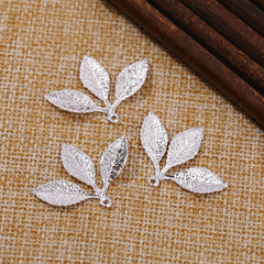 Golden Silver Leaf Charms Fall Series Vintage Jewelry Accessories