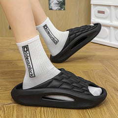 Men's Embossed Pattern Slides Casual Slippers