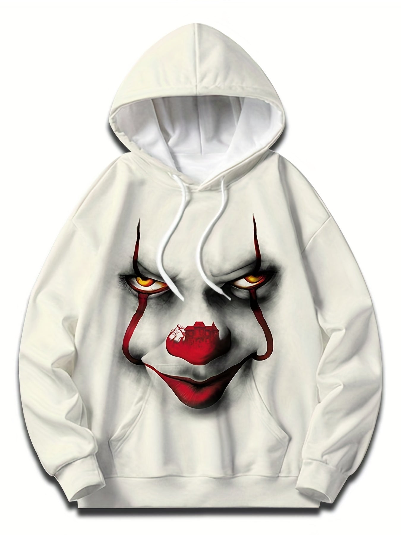 Clown Print Hoodies For Men Graphic Hoodie With Kangaroo Pocket