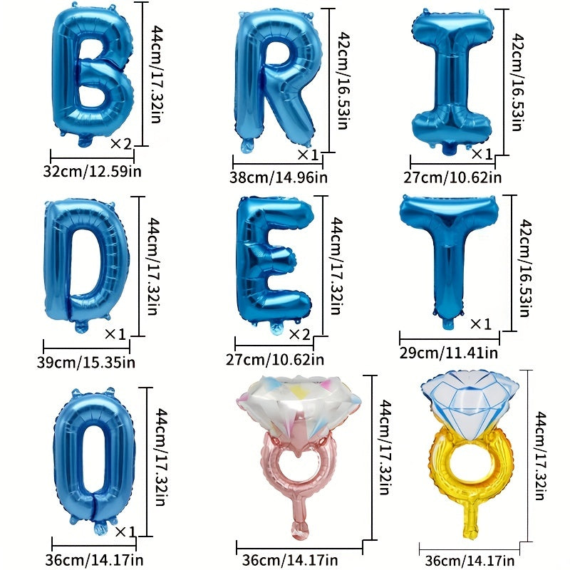 10pcs BRIDE TO BE Aluminum Film Balloon Set Wedding Proposal Party Decoration
