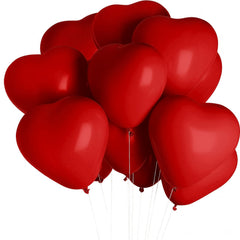 20pcs Red Heart Balloons - Valentine's Wedding Anniversary Engagement