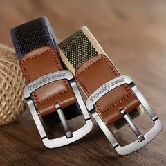 Men's Nylon Canvas Work Belt Metal Buckle Outdoor Leisure Wear