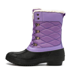 Women's Warm Snow Boots Waterproof Lace Up Walking Boots