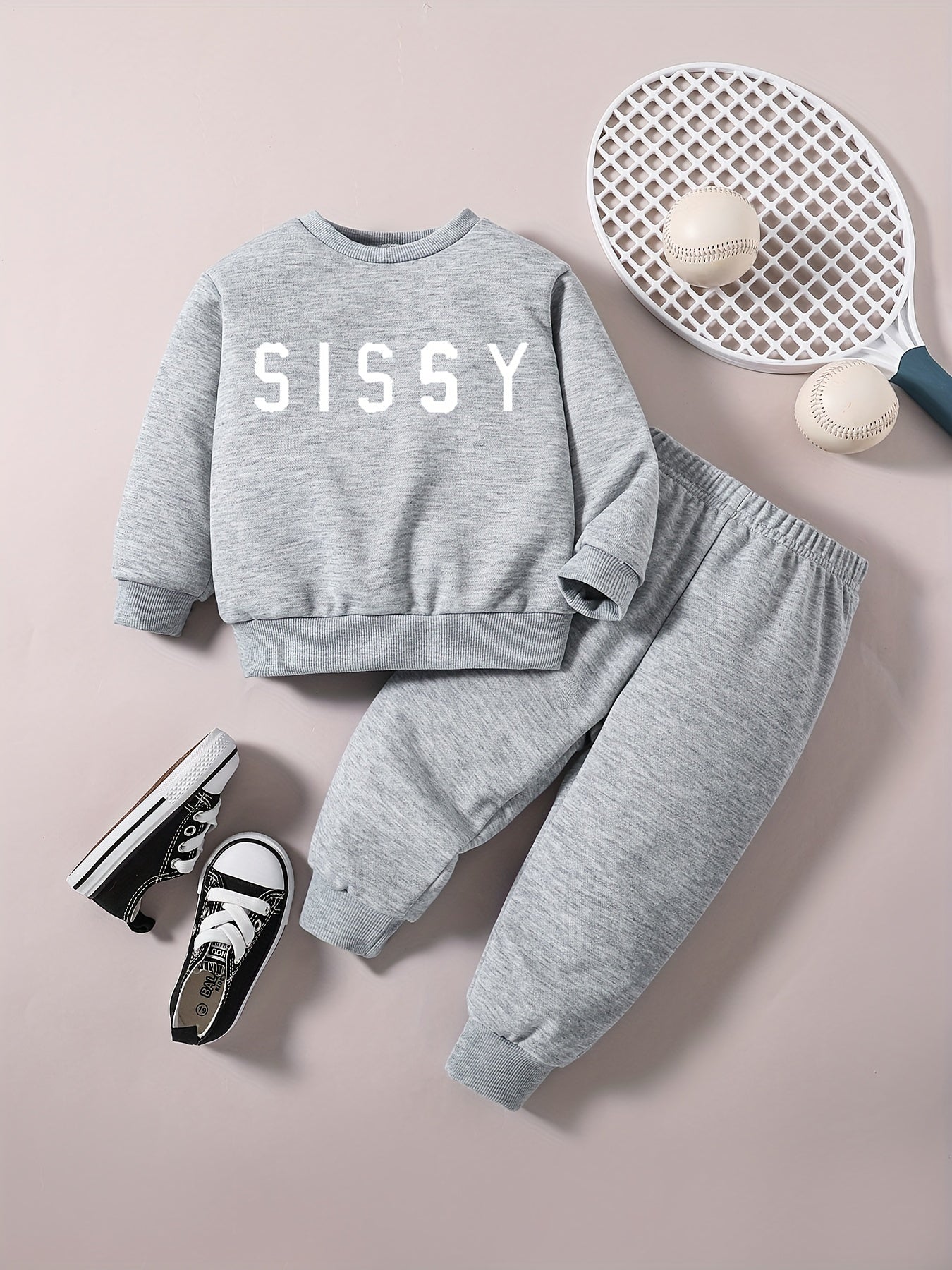 Toddler Baby SISSY Print Sweatshirt and Jogger Set