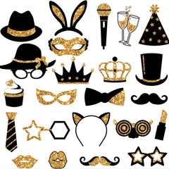 22pcs Selfie Props For Parties Kids & Adults - Birthdays Weddings Graduations