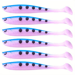 6pcs Soft Silicone Fishing Lure Minnow Bait 3.54in 4.1g for Saltwater Freshwater