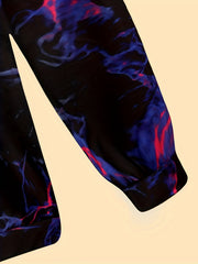 Tie Dye Sports Hooded Sweatshirt Street Casual Hoodie Women's Sporty Sweatshirt