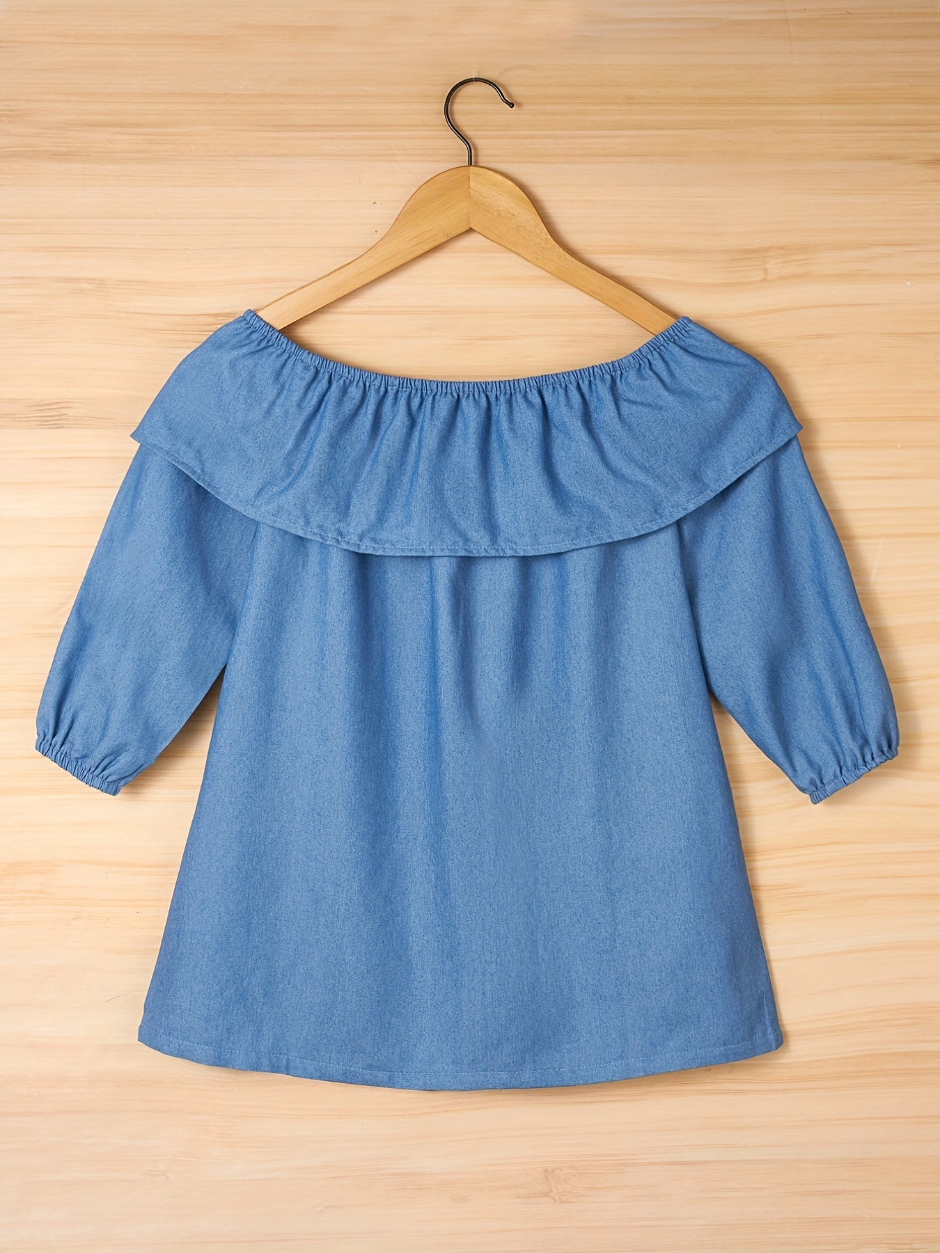 Girl's Ruffle Collar Long Sleeve Shirt
