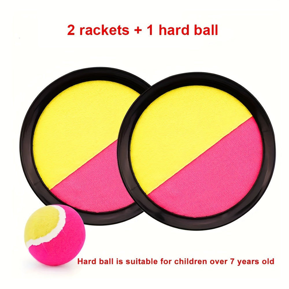 Kids Ball Toss & Catch Game Set with Sticky Balls & Racket Launcher