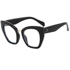 Cat Eye Glasses Clear Lens Women Men's Light Blocking Large Frame Optical Unisex