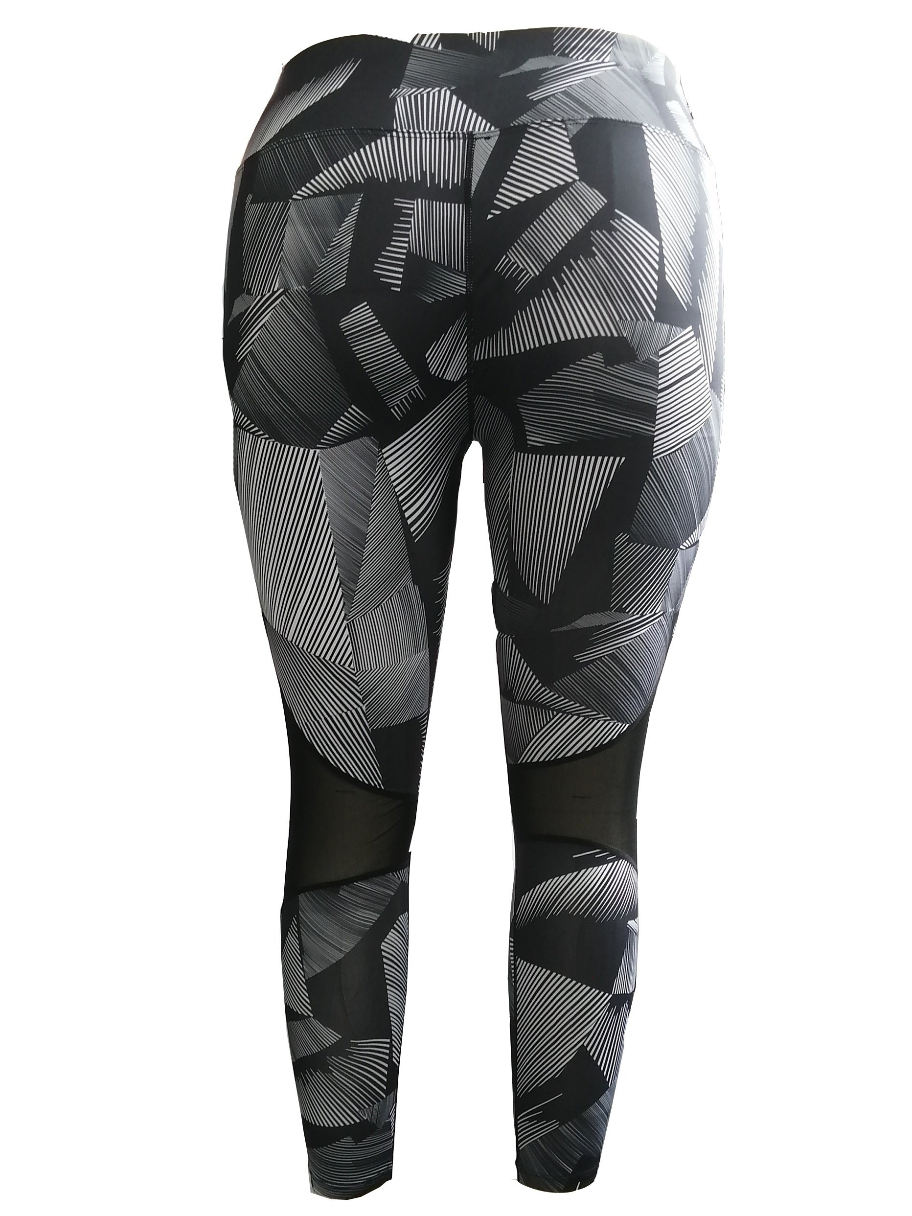 Sports Leggings Women's Plus Print Mesh Leggings
