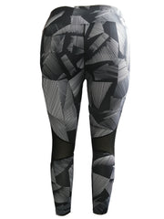 Sports Leggings Women's Plus Print Mesh Leggings