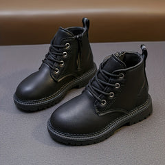 Girls Solid Ankle Boots with Zipper Lightweight Non Slip Boots
