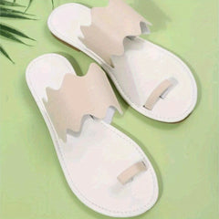 Women's Lightweight Loop Toe Slide Sandals Open Toe Slip On Shoes