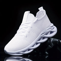 Men's Breathable Blade Type Sneakers Non Slip Lace Up Shoes