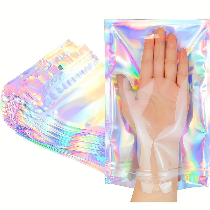 50pcs Holographic Resealable Bags for Party Food Storage