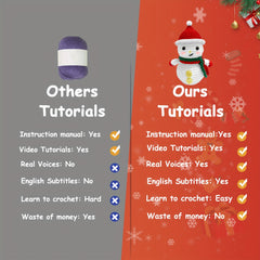 Christmas Snowman Crochet Kit for Beginners - DIY Knitting Set