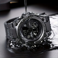 Men's Outdoor Waterproof Dual Display LED Alarm Watch