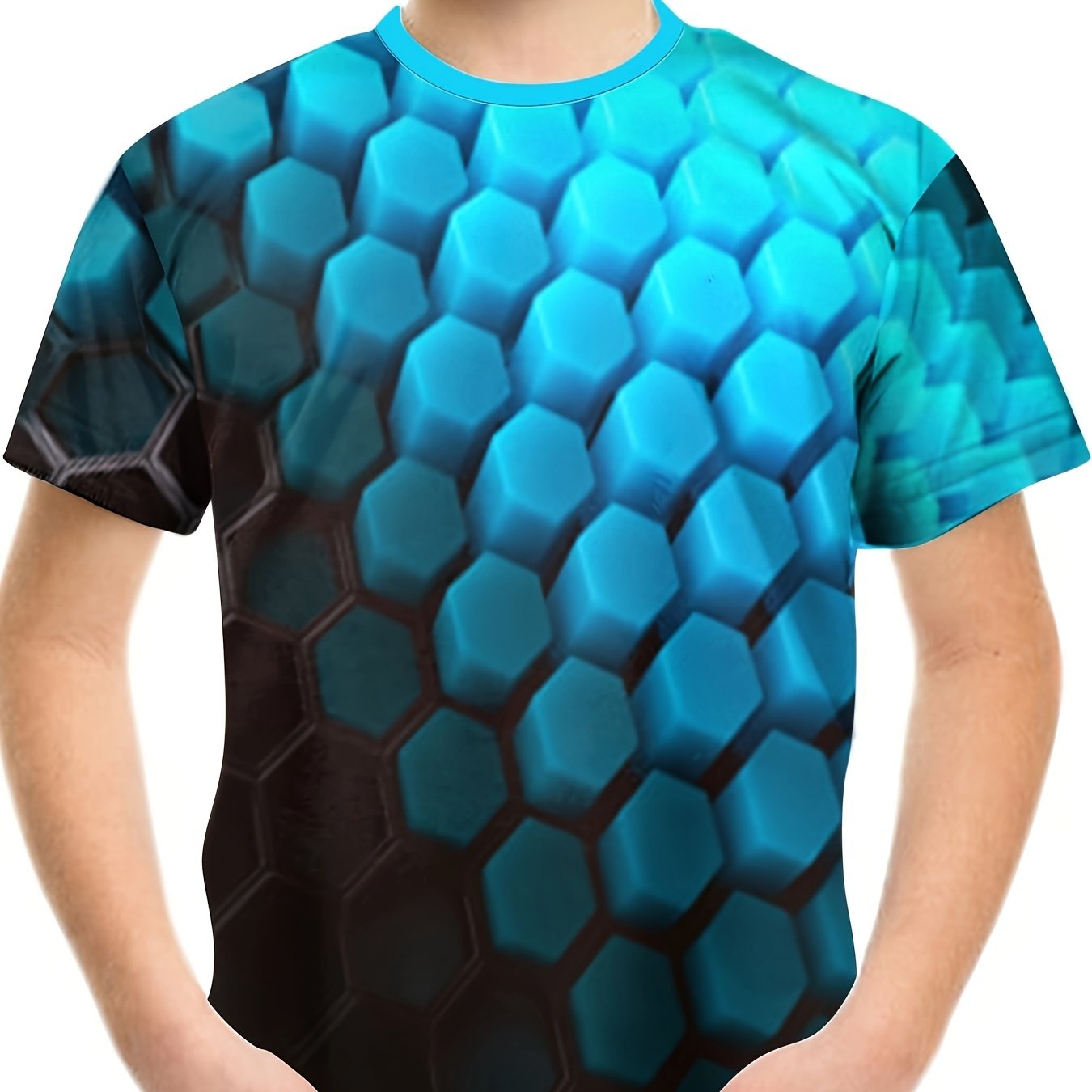 Geo 3D Print Boy's T shirt Short Sleeve Summer Comfort Top