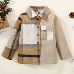 Boys Plaid Flannel Shirts Long Sleeve Button Down Tops